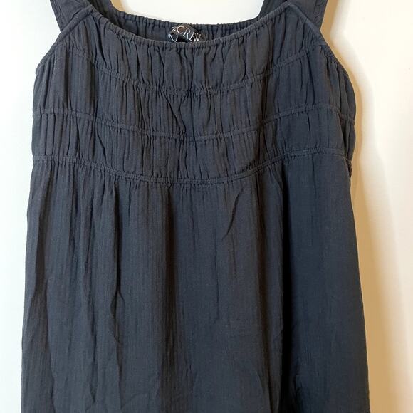 J.Crew Airy Gauze Tiered Maxi Dress Casual Witchy Flowy Vacation CI269 Black L - Picture 5 of 15